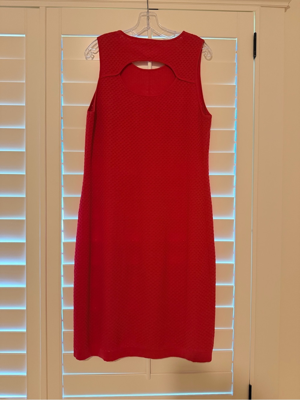 Etcetera Red Sleeveless Shift Dress with Back Cutout